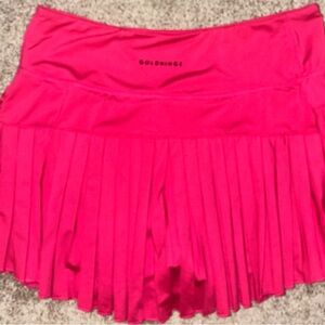 GOLDHINGE Pink Pleated Skirt w/ attached shorts. Sz L